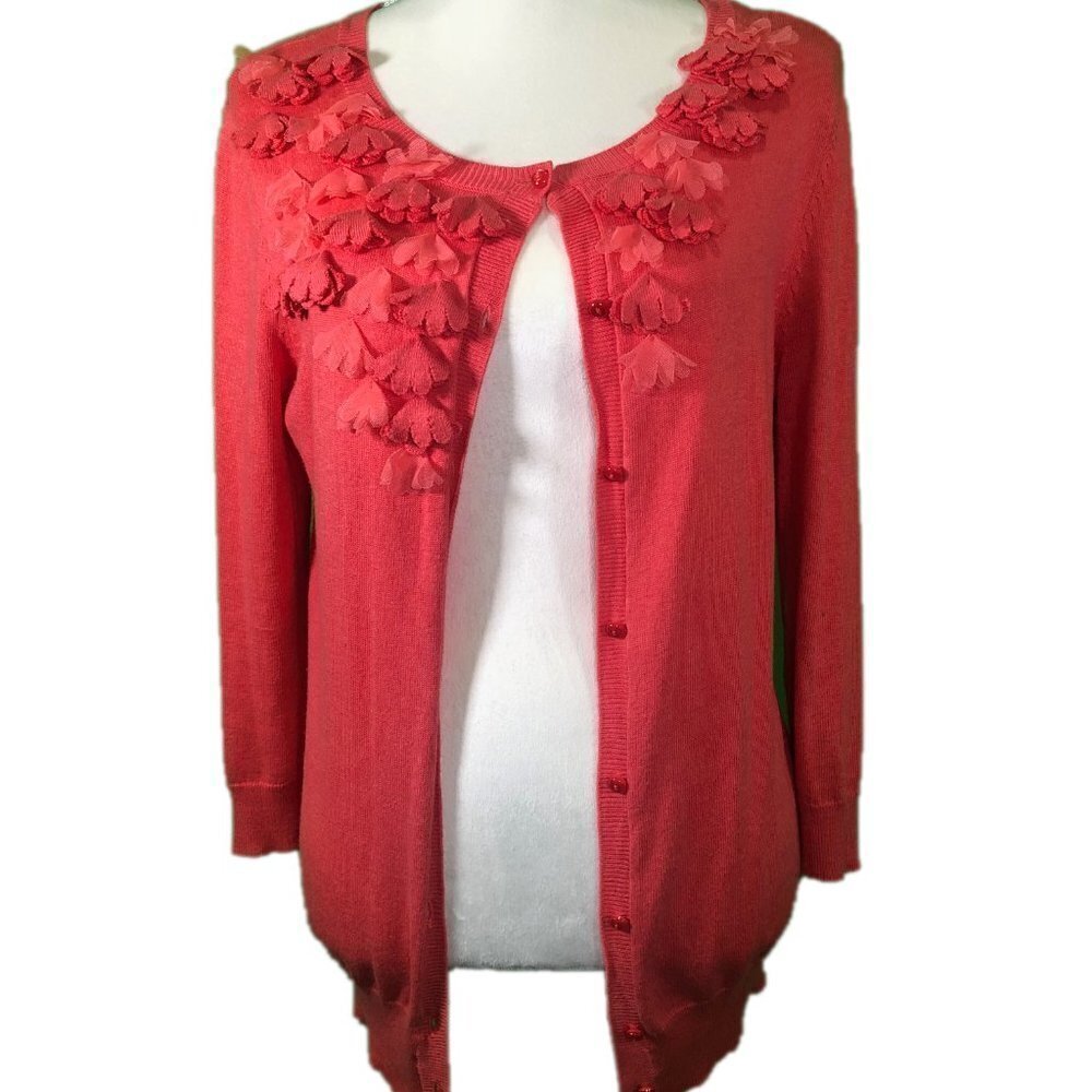 NEW YORK & CO (M) Coral cardigan